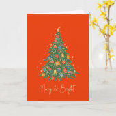 そしてメリー明るいクリスマスツリー カード (黄色い花)