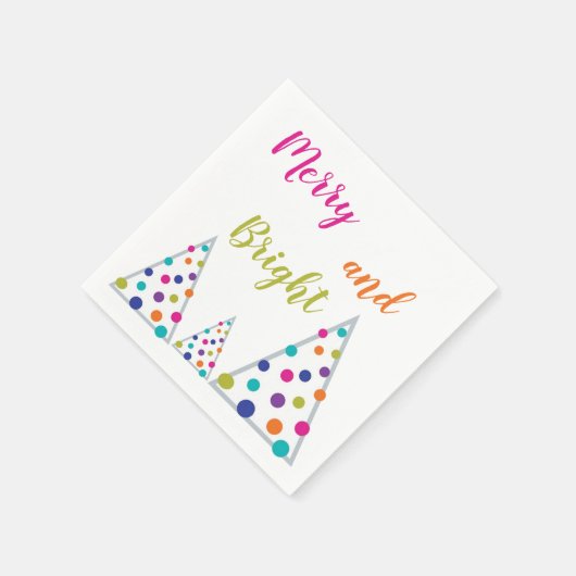 そしてメリー明るいクリスマスツリー スタンダードカクテルナプキン (角)