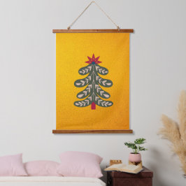 そしてメリー明るいクリスマスツリー 吊り下げ型タペストリー