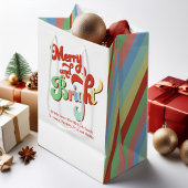 そしてメリー明るいクリスマスパーソナライズされた ミディアムペーパーバッグ