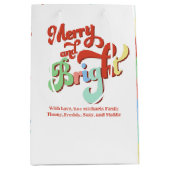 そしてメリー明るいクリスマスパーソナライズされた ミディアムペーパーバッグ (正面)