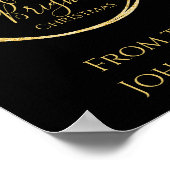 そしてメリー明るいクリスマスパーティーブラック金ゴールド ポスター (角)