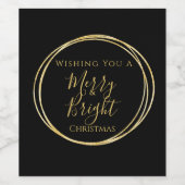 そしてメリー明るいクリスマスパーティーブラック金ゴールド ワインラベル (シングルラベル)