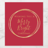 そしてメリー明るいクリスマスパーティー赤金ゴールド ワインラベル (シングルラベル)