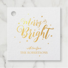 そしてメリー明るいクリスマスフォイルメッセージカード フェイバータグ