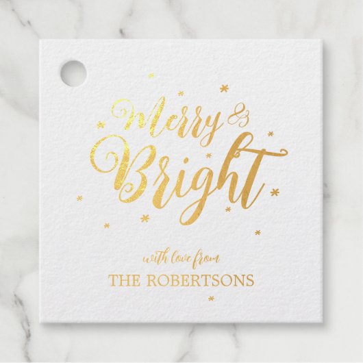 そしてメリー明るいクリスマスフォイルメッセージカード フェイバータグ (正面)