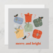 そしてメリー明るいクリスマスプレゼントの箱 シーズンカード (正面/裏面)
