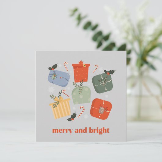 そしてメリー明るいクリスマスプレゼントの箱 シーズンカード (スタンド正面)