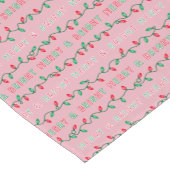 そしてメリー明るいクリスマスライトピンク ショートテーブルランナー (コーナー)