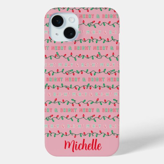 そしてメリー明るいクリスマスライトピンク Case-Mate iPhoneケース (裏面)