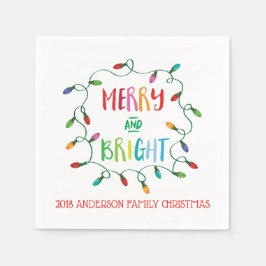 そしてメリー明るいクリスマスライト スタンダードカクテルナプキン