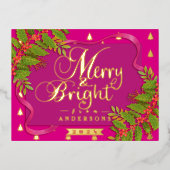 そしてメリー明るいクリスマスレッド 箔シーズンポストカード (正面)