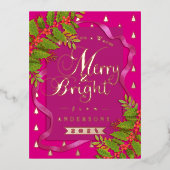 そしてメリー明るいクリスマスレッド 箔シーズンポストカード (正面)