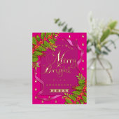 そしてメリー明るいクリスマスレッド 箔シーズンポストカード (立ち正面)