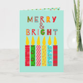 そしてメリー明るいクリスマスロウソクのグリーティングカード シーズンカード (正面)