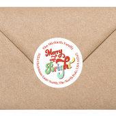 そしてメリー明るいクリスマス差出人住所 ラウンドシール