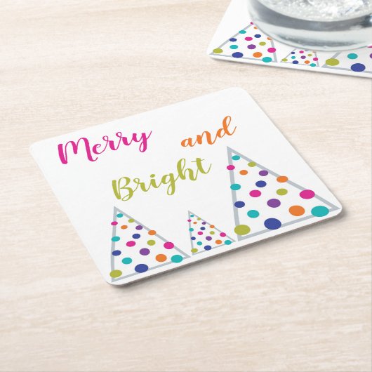 そしてメリー明るいクリスマス スクエアペーパーコースター (アングル)