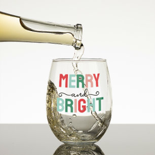 そしてメリー明るいクリスマス ステムなしワイングラス
