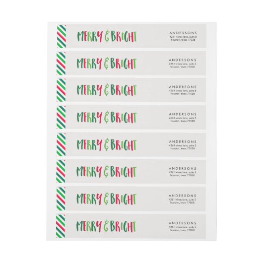 そしてメリー明るいクリスマス ラップアラウンドラベル (シート)