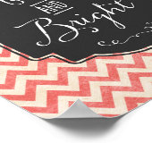 そしてメリー明るいシェブロン素朴の聖降誕祭のサイン ポスター (角)