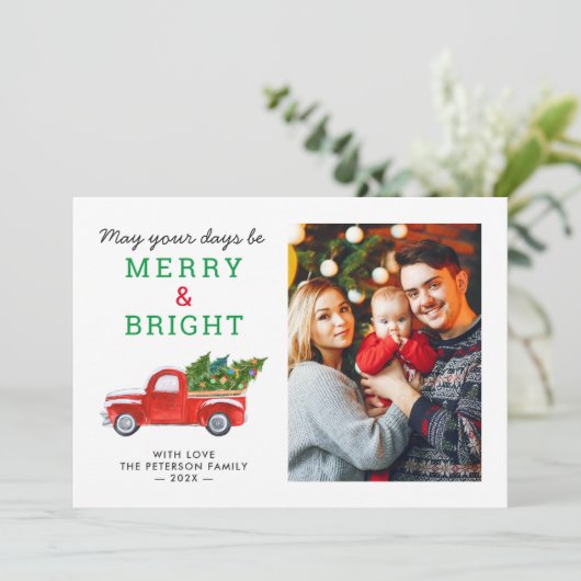 そしてメリー明るいシンプルクリスマス・トラック シーズンカード (スタンド正面)