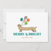 そしてメリー明るいダシュント犬のクリスマス シーズンカード (正面)