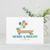 そしてメリー明るいダシュント犬のクリスマス シーズンカード (スタンド正面)