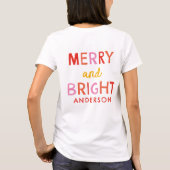 そしてメリー明るいパーソナライズされた家族のクリスマスT-S Tシャツ (裏面)