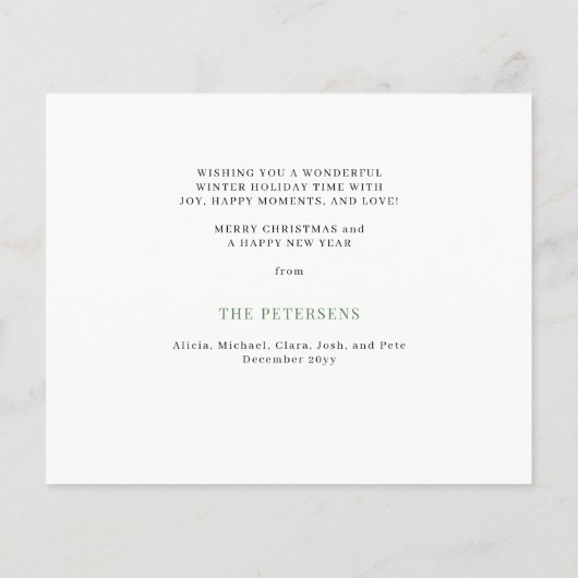 そしてメリー明るいピンクのクリスマスの写真のホリデーカード (裏面)