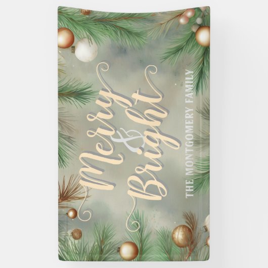 そしてメリー明るいフェスティバルのクリスマス 横断幕 (縦)