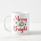そしてメリー明るいフェスティバルの赤と緑のクリスマス コーヒーマグカップ (左)