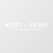 そしてメリー明るいミニマルシンプルクリスマス ウィンドウサイン (シート)