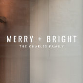 そしてメリー明るいミニマルシンプルクリスマス ウィンドウサイン