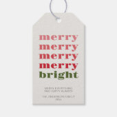 そしてメリー明るいミニマル緑の聖降誕祭 ギフトタグ (正面)