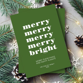 そしてメリー明るいミニマル緑の聖降誕祭 シーズンカード