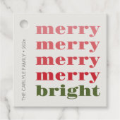 そしてメリー明るいミニマル緑の聖降誕祭 フェイバータグ (正面)