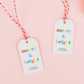 そしてメリー明るいモダンクリカラフルスマス ギフトタグ