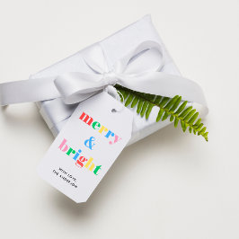 そしてメリー明るいモダンクリカラフルスマス ギフトタグ