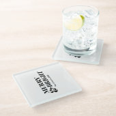 そしてメリー明るいモダンクリスマスタイポグラフィ ガラスコースター (アングル)