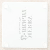 そしてメリー明るいモダンクリスマスタイポグラフィ ガラスコースター (裏面)