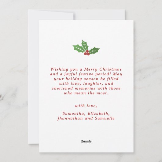 そしてメリー明るいモダンクリスマスタイポグラフィ シーズンカード (裏面)