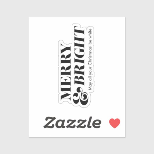 そしてメリー明るいモダンクリスマスタイポグラフィ シール (シート)