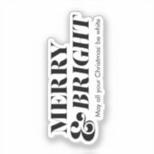そしてメリー明るいモダンクリスマスタイポグラフィ シール (正面)