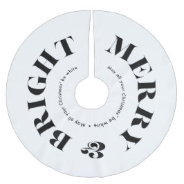 そしてメリー明るいモダンクリスマスタイポグラフィ ブラッシュドポリエステルツリースカート