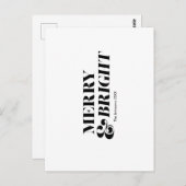 そしてメリー明るいモダンクリスマスタイポグラフィ ポストカード (正面/裏面)