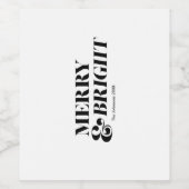 そしてメリー明るいモダンクリスマスタイポグラフィ ワインラベル (シングルラベル)