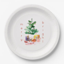 そしてメリー明るいモダンクリスマスツリー ペーパープレート