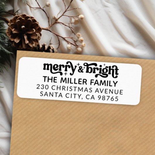 そしてメリー明るいモダンクリスマス差出人住所 ラベル