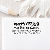 そしてメリー明るいモダンクリスマス差出人住所 ラベル (インサイチュ)