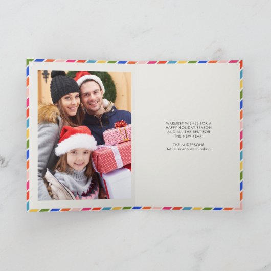 そしてメリー明るいモダンクリミニマルスマス シーズンカード (内部)